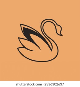 Swan logo design template. Swan logo concept. Animal logo design concept