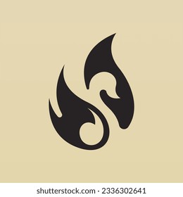 Swan logo design template. Swan logo concept. Animal logo design concept