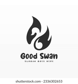 Swan logo design template. Swan logo concept. Animal logo design concept