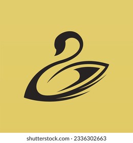 Swan logo design template. Swan logo concept. Animal logo design concept