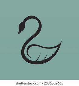 Swan logo design template. Swan logo concept. Animal logo design concept