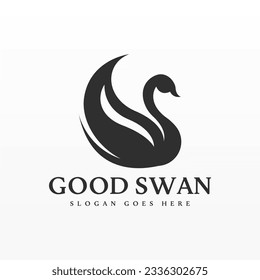 Plantilla de diseño del logotipo de cisnes. Concepto del logo de Swan. Concepto de diseño de logotipo animal