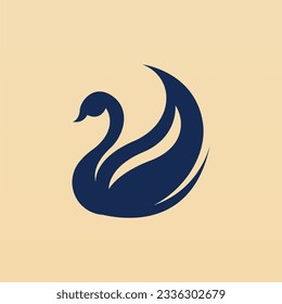 Swan logo design template. Swan logo concept. Animal logo design concept