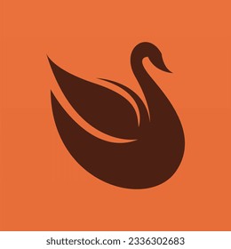 Swan logo design template. Swan logo concept. Animal logo design concept