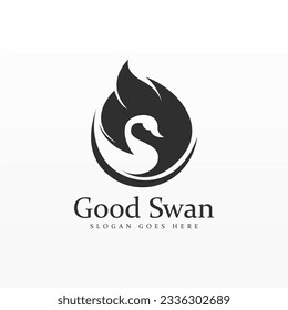 Swan logo design template. Swan logo concept. Animal logo design concept