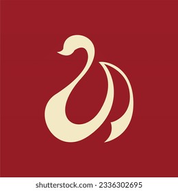 Swan logo design template. Swan logo concept. Animal logo design concept