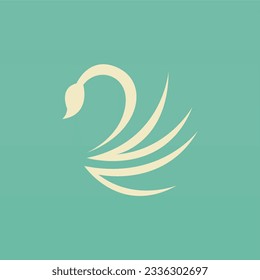 Swan logo design template. Swan logo concept. Animal logo design concept