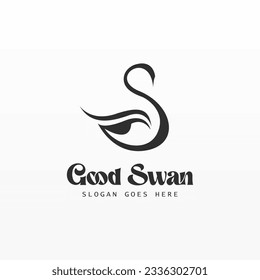 Design-Vorlage für das Logo schwenken. Konzept des Swan-Logos Design des Tierlogos