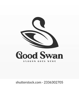 Swan logo design template. Swan logo concept. Animal logo design concept