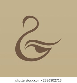 Plantilla de diseño del logotipo de cisnes. Concepto del logo de Swan. Concepto de diseño de logotipo animal