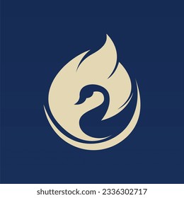 Swan logo design template. Swan logo concept. Animal logo design concept