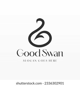 Swan logo design template. Swan logo concept. Animal logo design concept