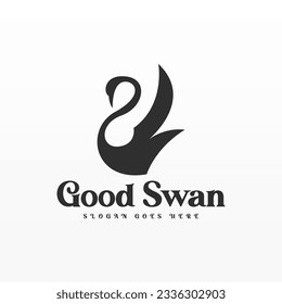 Swan logo design template. Swan logo concept. Animal logo design concept