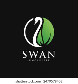 Swan logo design template with modern concept