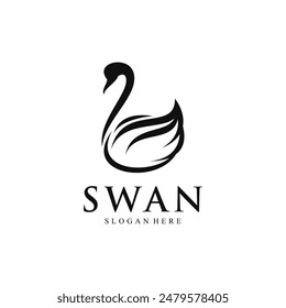 Swan logo design template with modern concept