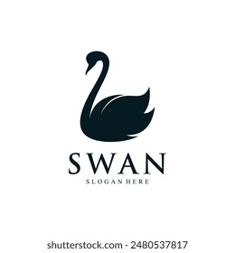 Swan logo design template with modern concept