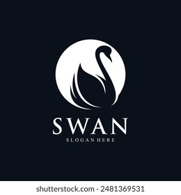 Swan logo design template with modern concept