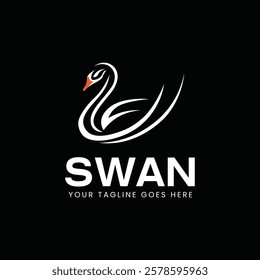 Swan logo design template with modern concept