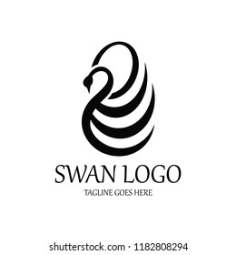 Swan logo design template. Vector illustration