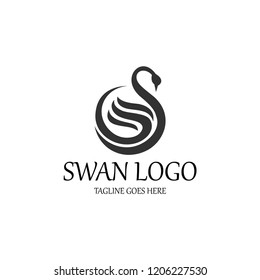 Swan logo design template. Vector illustration