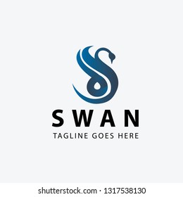 Swan logo design template. Vector illustration