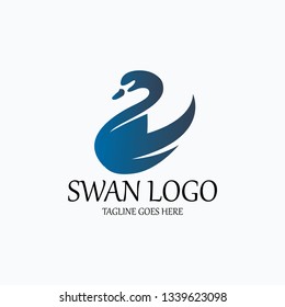 Swan logo design template. Vector illustration