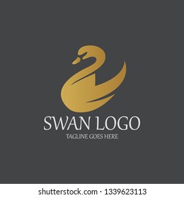 Swan logo design template. Vector illustration