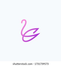Swan logo design template vector