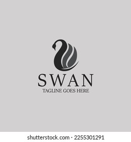 Swan logo design template. Vector illustration