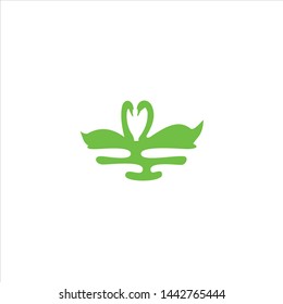 swan logo design vector, goose couple