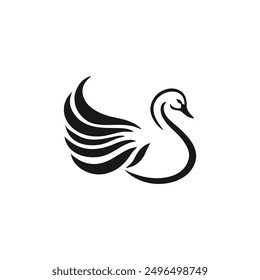 Icono de Vector de diseño de logotipo de cisne con concepto elegante