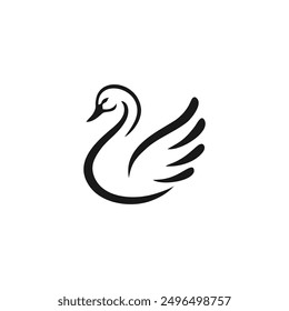 Swan logo design vector icon with elegan concept