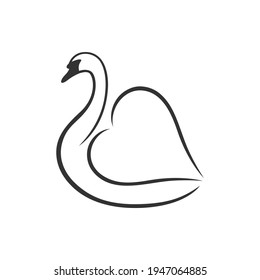 Swan logo design, vector illustration