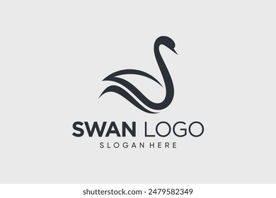 Swan logo design vector illustration abstract with creative idea