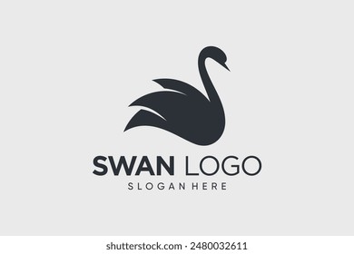 Swan logo design vector illustration abstract with creative idea