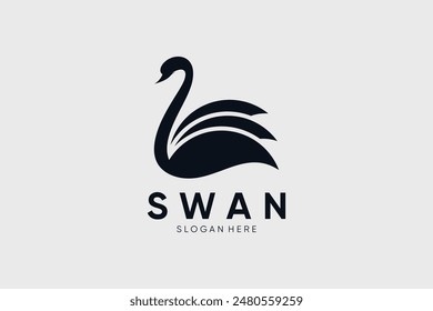 Swan logo design vector illustration abstract with creative idea