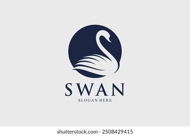 Swan logo design vector illustration with creative idea