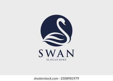 Swan logo design vector illustration with creative idea