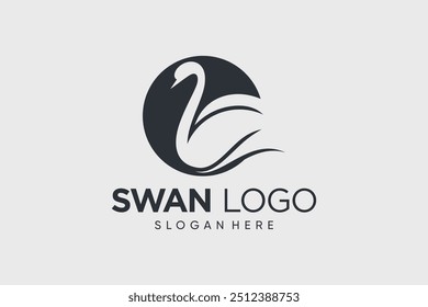 Swan logo design vector illustration with creative idea