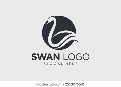 Swan logo design vector illustration with creative idea