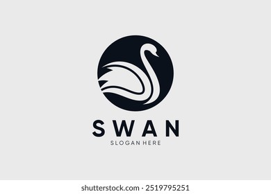 Swan logo design vector illustration with creative idea