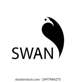 Schwan-Logo, Designvektor auf weißem Hintergrund	