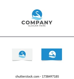 Plantilla de vectores de diseño de logotipo de Swan