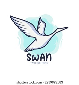 Swan Logo Design Vector Template 