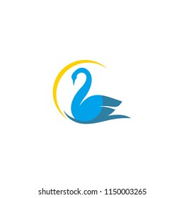 Swan Logo Design Wildlife Animal Vector, Nature Graphic Icon Element Idea