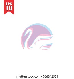 swan logo .double color design style