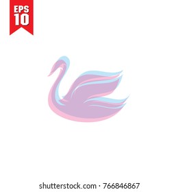 swan logo. double color design style