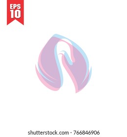 swan logo. double color design style