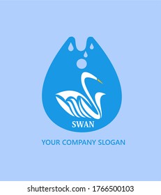 Swan Logo in flat design