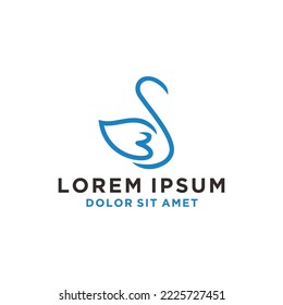 iniciales de formación del logotipo de swan S